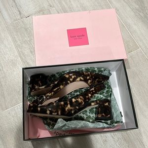 Kate Spade 6.5 leopard heels slingbacks shoes new with box - Fab!